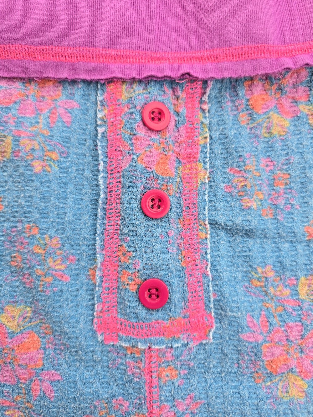 Natural Life Mix And Match Waffle Knit Shorts Blue Pink Size XL - Picture 3 of 5